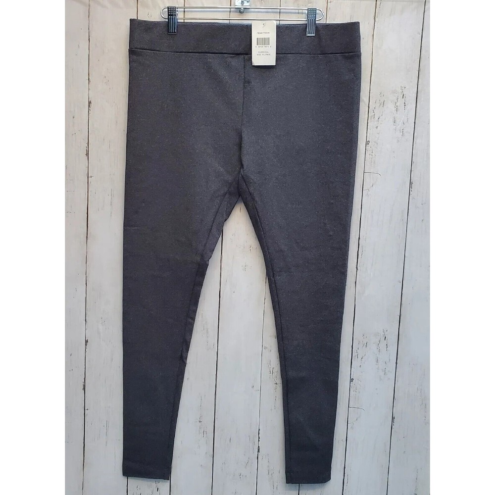 Matty M Ladies Charcoal Grey Leggings Size XL Pull On NWT